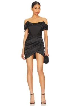 Aurora Corset Mini Dress Black