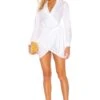 Sophie Draped Mini Dress White 2 Sophie Draped Mini Dress White -Fashion Clothing Store SPDW WD438 V1