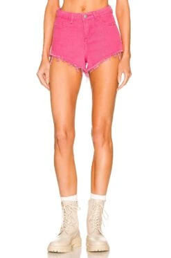 Domonique Denim Short Lime Green -Fashion Clothing Store SPDW WF158 V1