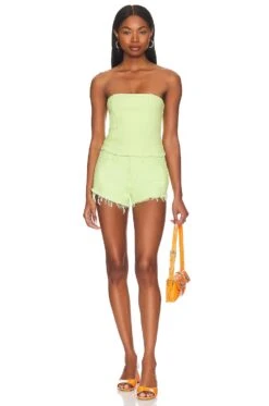 Domonique Denim Short Lime Green -Fashion Clothing Store SPDW WF193 V4