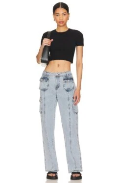 Brittany Cargo Jean Light Wash -Fashion Clothing Store SPDW WJ56 V4 C