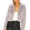 Tianna Faux Fur Jacket Grey 1 Tianna Faux Fur Jacket Grey -Fashion Clothing Store SPDW WO86 V1