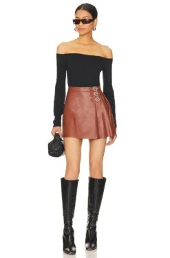 Jasmine Buckled Skirt Brown 11 Jasmine Buckled Skirt Brown -Fashion Clothing Store SPDW WQ333 V4