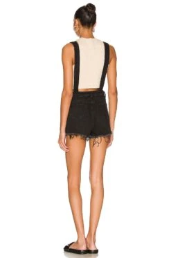 Grey Denim Shortall Washed Black -Fashion Clothing Store SPDW WR215 V3