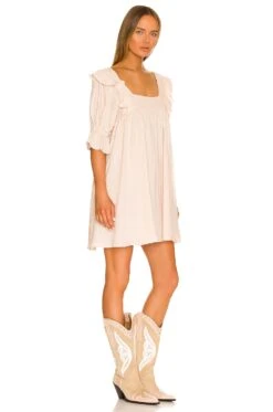 Mae Linen Mini Dress Meringue -Fashion Clothing Store SPEL WD253 V2