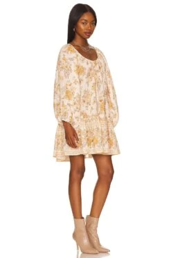 Meadowland Linen Tunic Dress Cream -Fashion Clothing Store SPEL WD262 V2