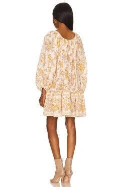 Meadowland Linen Tunic Dress Cream -Fashion Clothing Store SPEL WD262 V3