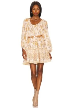 Meadowland Linen Tunic Dress Cream -Fashion Clothing Store SPEL WD262 V4