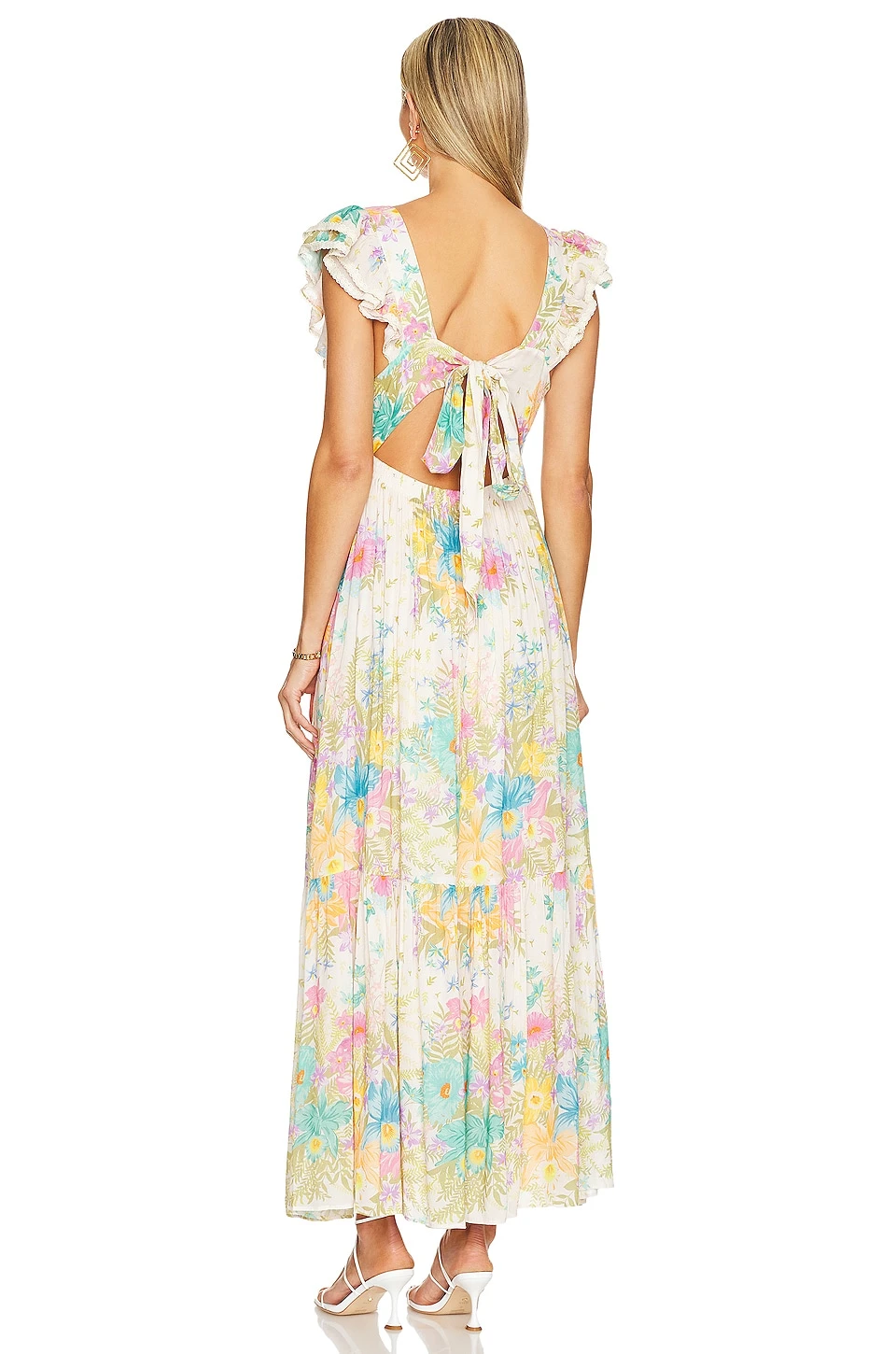 Lei Lei Frill Gown Cream Floral 5 Lei Lei Frill Gown Cream Floral - Image 3