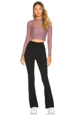 Raquel High Waist Airweight Flare Black -Fashion Clothing Store SPLR WP117 V4