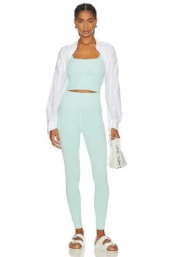 Spiritual Gangster Love Sculpt Jacquard Legging Beachglass Sun Tile Jacquard -Fashion Clothing Store SPRG WP157 V4