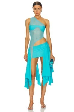 X Revolve Tricot Mesh Dress Bubble Gum Pink -Fashion Clothing Store STCR WD4 V1