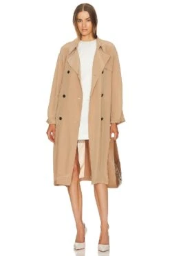 THEORY Airy Double Breasted Trench Coat Black -Fashion Clothing Store THEO WO364 V1