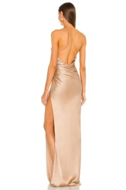 X REVOLVE Strappy Gathered Gown Champagne -Fashion Clothing Store TSEI WD7 V3