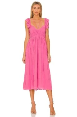 Katrina Midi Dress Ibis Rose