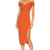 Lizzie Midi Dress Burnt Orange -Fashion Clothing Store TULA WD1369 V1