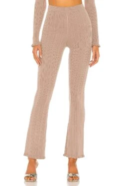 Variegated Rib Pant Taupe -Fashion Clothing Store TULA WP201 V1 1