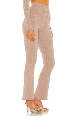 Variegated Rib Pant Taupe -Fashion Clothing Store TULA WP201 V2