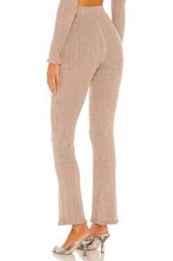 Variegated Rib Pant Taupe -Fashion Clothing Store TULA WP201 V3