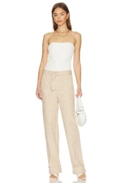 Nora Pant Almond Stripe 10 Nora Pant Almond Stripe -Fashion Clothing Store TULA WP251 V4