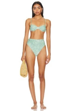 Popi High Waist Bottom Green Tropics -Fashion Clothing Store TULA WX1235 V4