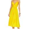 Viv Mitered Pleating Dress Yellow Tang -Fashion Clothing Store UAMR WD164 V1
