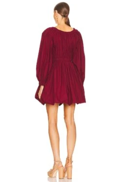 ULLA JOHNSON Martine Mini Dress Bordeaux -Fashion Clothing Store ULLA WD364 V3