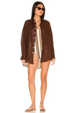 Playa Shirt Dress Chocolate -Fashion Clothing Store VAMX WD29 V1 1