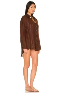 Playa Shirt Dress Chocolate -Fashion Clothing Store VAMX WD29 V2
