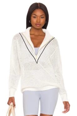 Varley Calva Knit Half Zip Pale Mauve 12 Varley Calva Knit Half Zip Pale Mauve -Fashion Clothing Store VARR WK69 V1