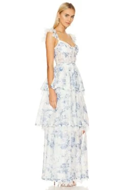 Jolie Gown Provencal Blue Floral -Fashion Clothing Store VCHP WD106 V2