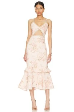 Luna Dress Blue Bouquet -Fashion Clothing Store VCHP WD112 V1