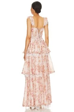 Jolie Gown Cedar Rose Print -Fashion Clothing Store VCHP WD119 V3