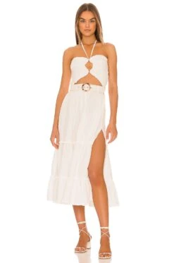 Penny Midi Dress White