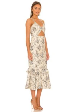 Luna Dress Blue Bouquet -Fashion Clothing Store VCHP WD75 V2