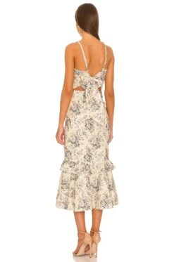 Luna Dress Blue Bouquet -Fashion Clothing Store VCHP WD75 V3