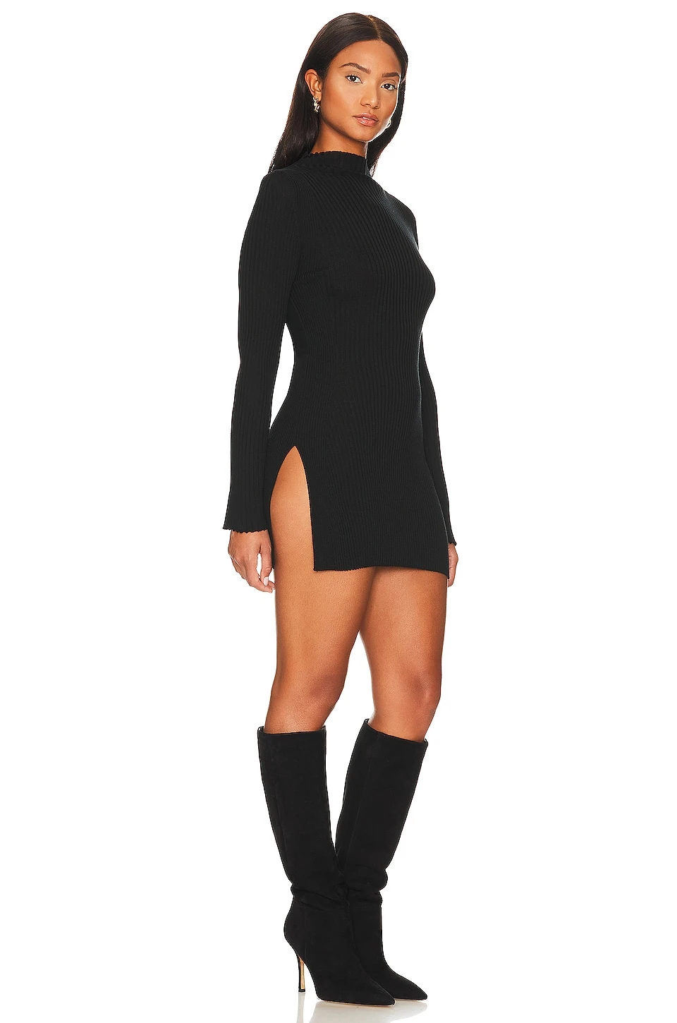 Wolford Merino Rib Mini Dress Black 4 Wolford Merino Rib Mini Dress Black - Image 2