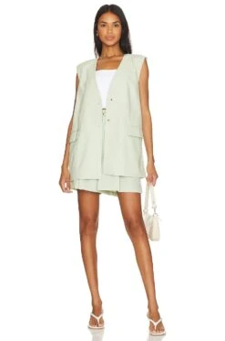 Trouser Shorts Fog Green 9 Trouser Shorts Fog Green -Fashion Clothing Store WWWR WF45 V4