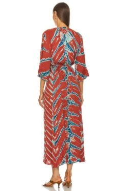 Belle Midi Wrap Dress Mud Savannah Wash -Fashion Clothing Store YOUN WD1246 V3