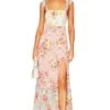 Mahogany Maxi Dress Dazzling Garden -Fashion Clothing Store YUMI WD551 V1