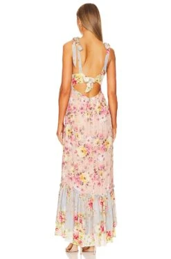 Mahogany Maxi Dress Dazzling Garden 7 Mahogany Maxi Dress Dazzling Garden -Fashion Clothing Store YUMI WD551 V3