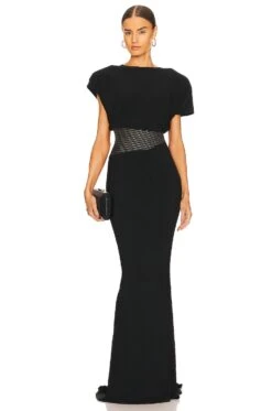 Bond Gown Black -Fashion Clothing Store ZHIR WD188 V1 1