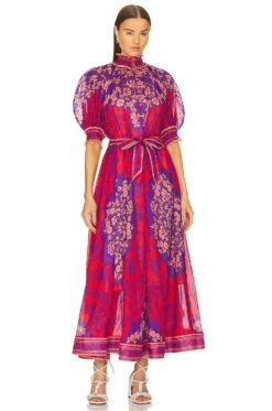 Zimmermann Raie Maxi Dress Purple & Red Floral