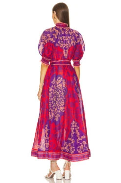 Zimmermann Raie Maxi Dress Purple & Red Floral -Fashion Clothing Store ZIMM WD405 V3