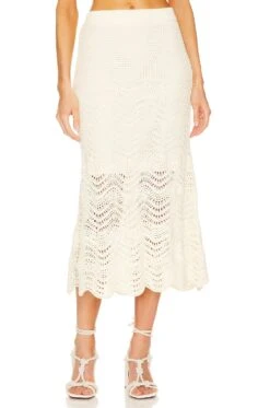 Zimmermann Devi Textured Skirt Cream